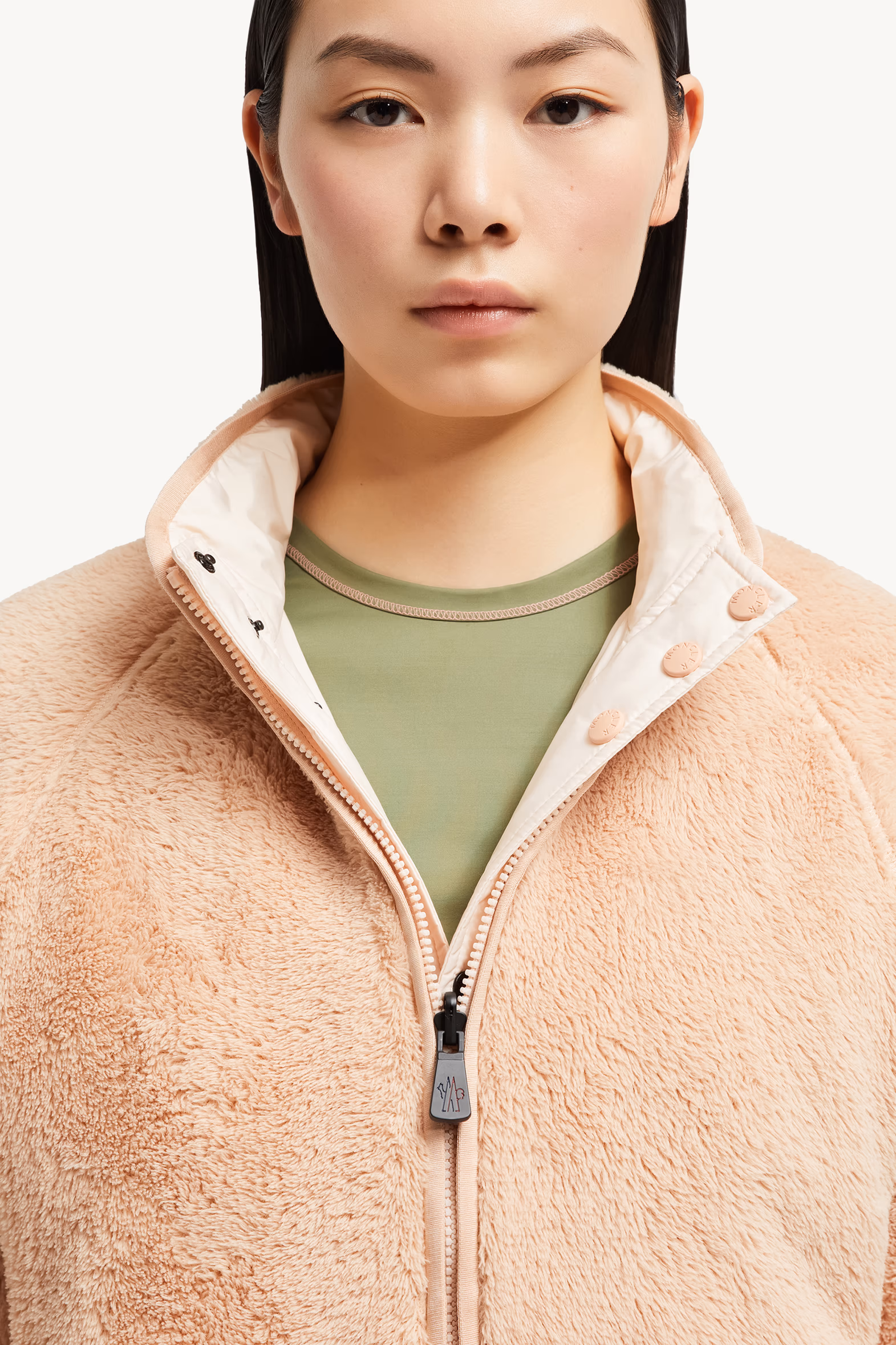 Reversible PolartecĀ® Zip-Up Sweatshirt Women Light Pink Moncler 7